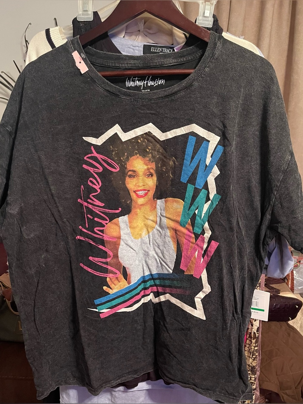 Black Whitney Houston Vintage Graphic Tee